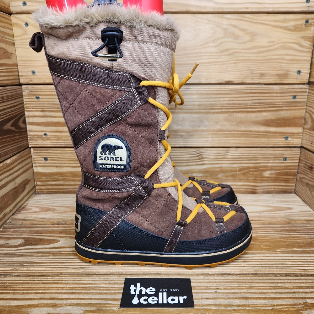 Sorel Womens 9 Glacy Explorer Winter Boots Tall Lace Up Waterproof Snow Boots
